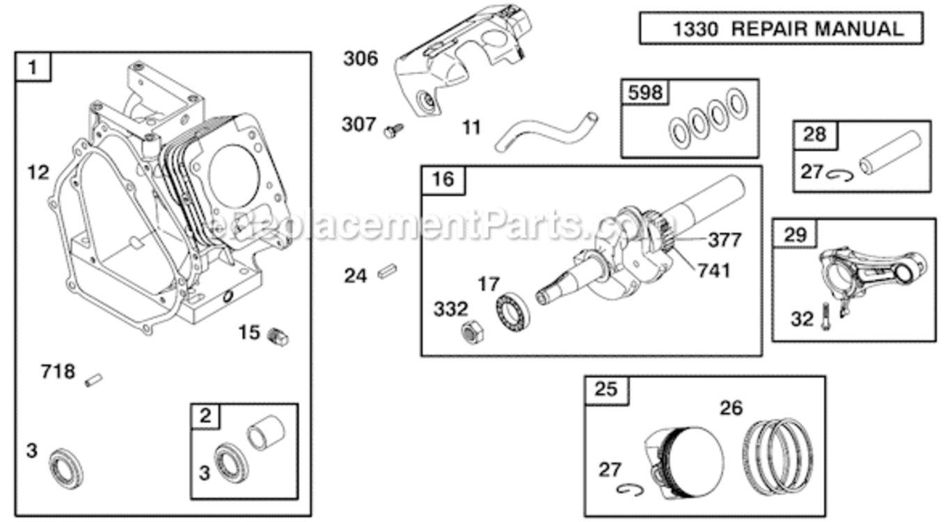 Page A Diagram and Parts List for 124335 8101, 8102, 8103 Briggs and Stratton Engine